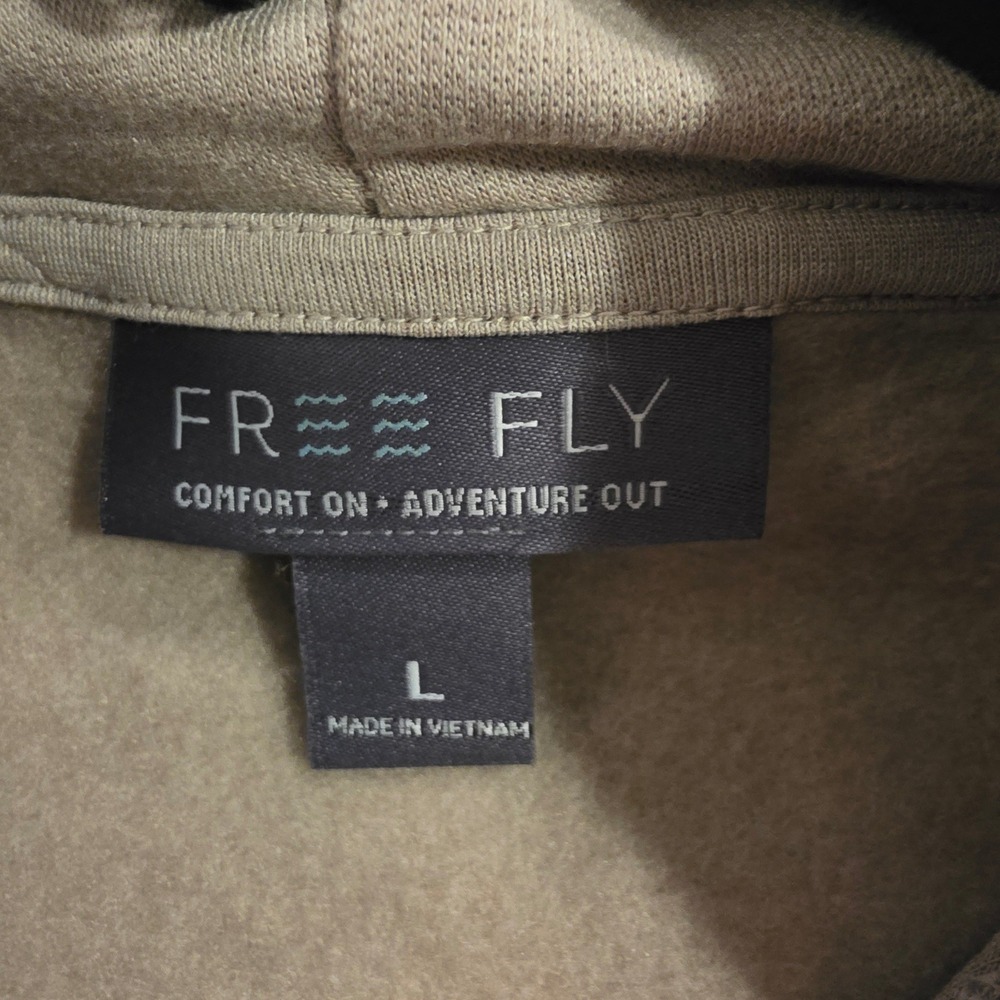 Free Fly Bamboo Lightweight Fleece Hoodie Women's Large Heather Stone NEW $98 - Picture 2 of 9